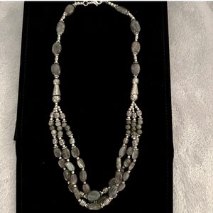 NWOT Artisan Triple Strand Labradorite Necklace